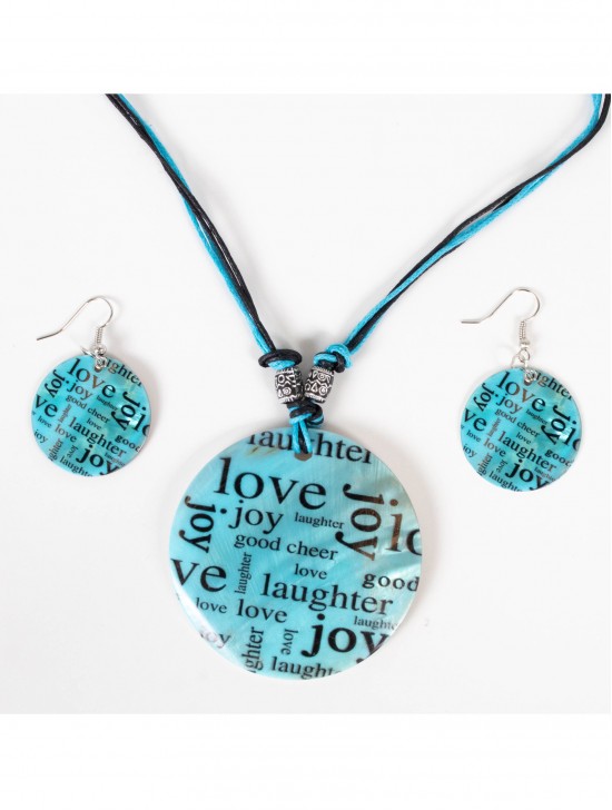 Fashion Letters Print Nacklace and Earrings Set